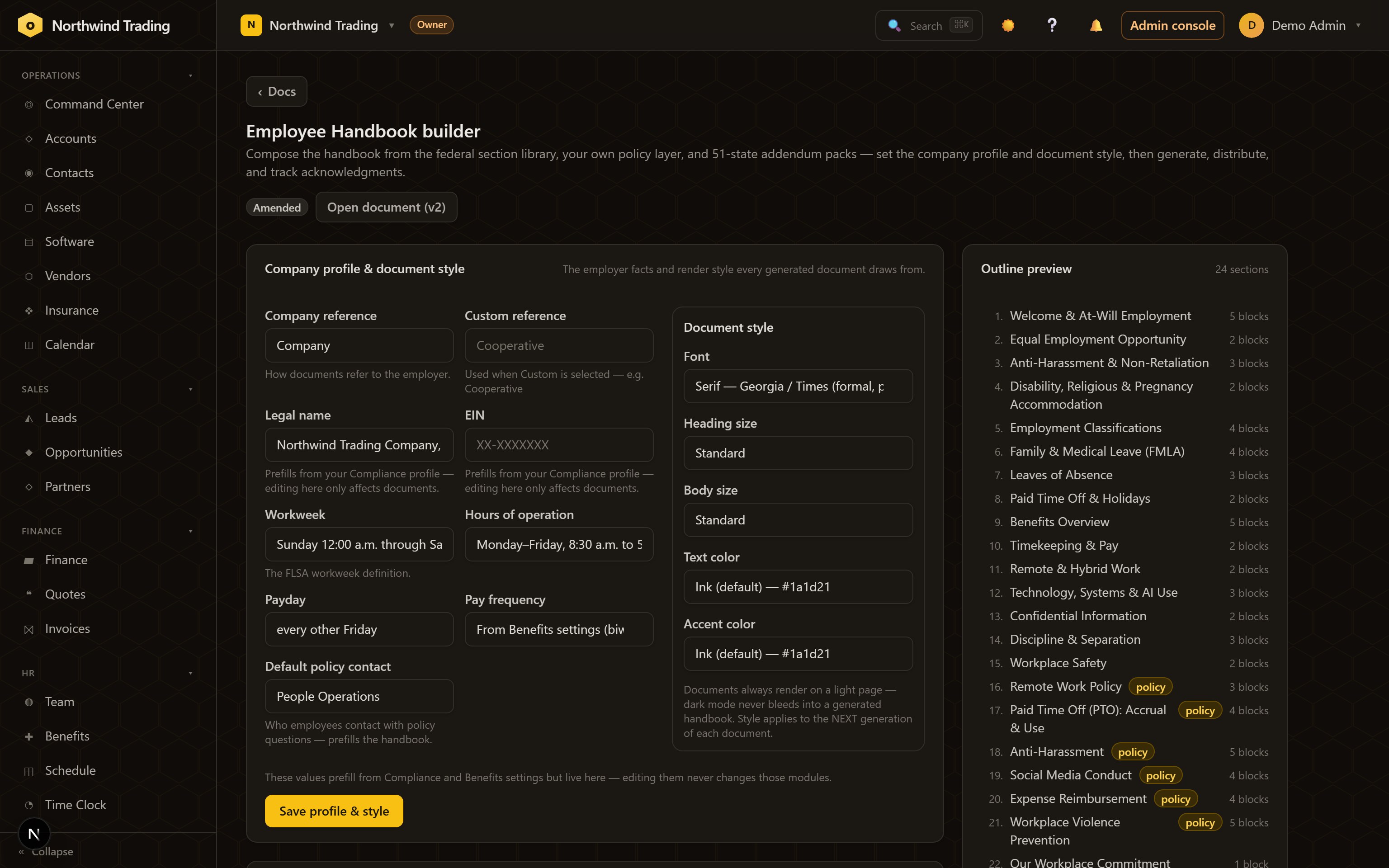 The Employee Handbook builder